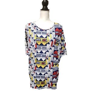 Lularoe Womens Short Sleeve Oversize Top Size M